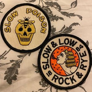 Slow and Low Rock and Rye Whiskey Sew On Patches